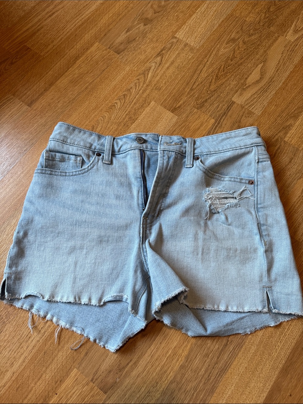 Old Navy Light Blue Distressed Denim Cutoff Shorts